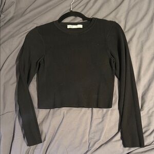 Zara black long sleeve sweater top